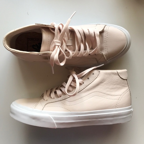 pink mid top vans